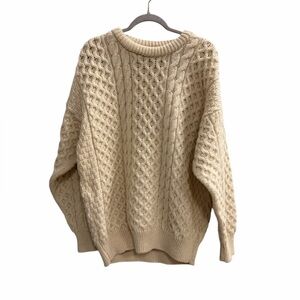 Vintage GAELTARRA Wool Cable Knit Sweater Cream Size Large